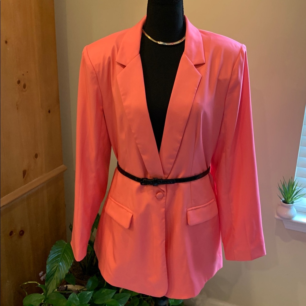 🌹NWT Nasty Gal • Cute Coral Pink Single-Button BLAZER